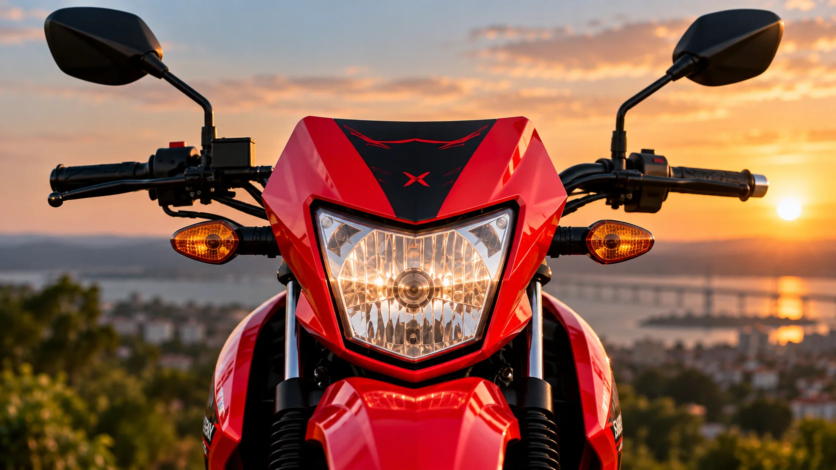 Vista frontal da Shineray SHI 175S EFI.